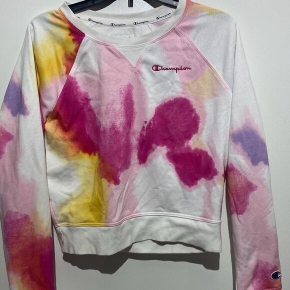 Champion Women's Multicolor Pullover Crew Neck Long Sleeve Sweatshirt Size Small - Picture 3 of 7